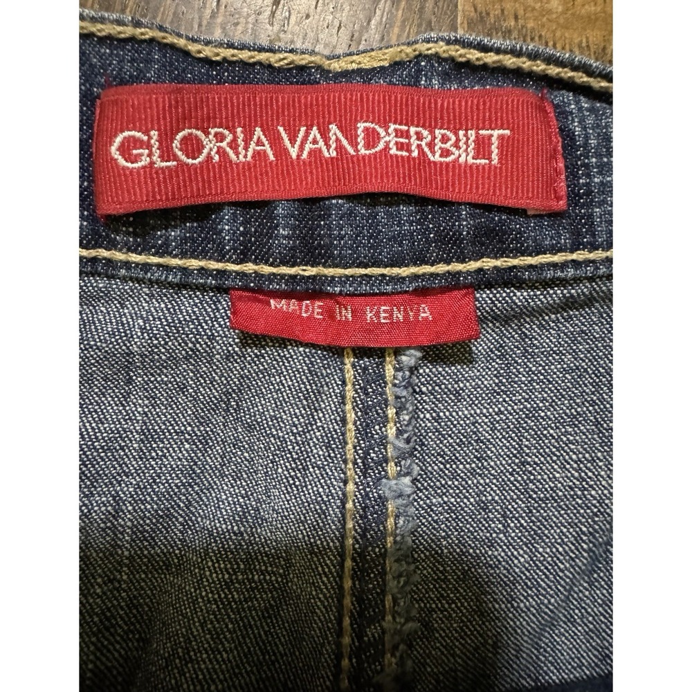 Gloria Vanderbilt Jean Shorts Women's Size 10 Blue With Denim Belt High Rise - Picture 7 of 8